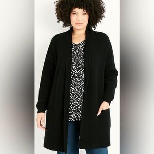 Evans Open Front Shawl Collar Sweater size 20